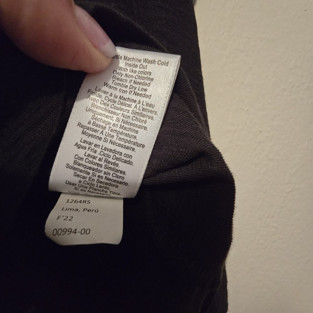 Nation LTD Puff Sleeve Top Womens XS Black Pima Cotton Quiet Luxury Minimalist - Picture 7 of 11